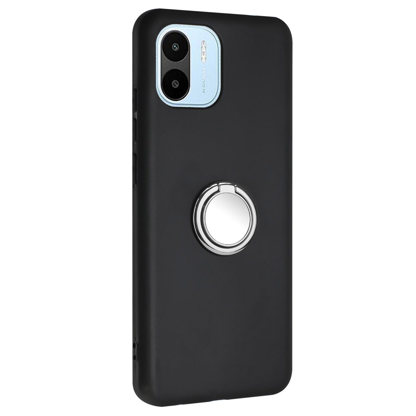 For Xiaomi Redmi A1 4G / A2 4G Soft TPU Back Cover Scratch Resistant Matte Phone Case with Ring Kickstand