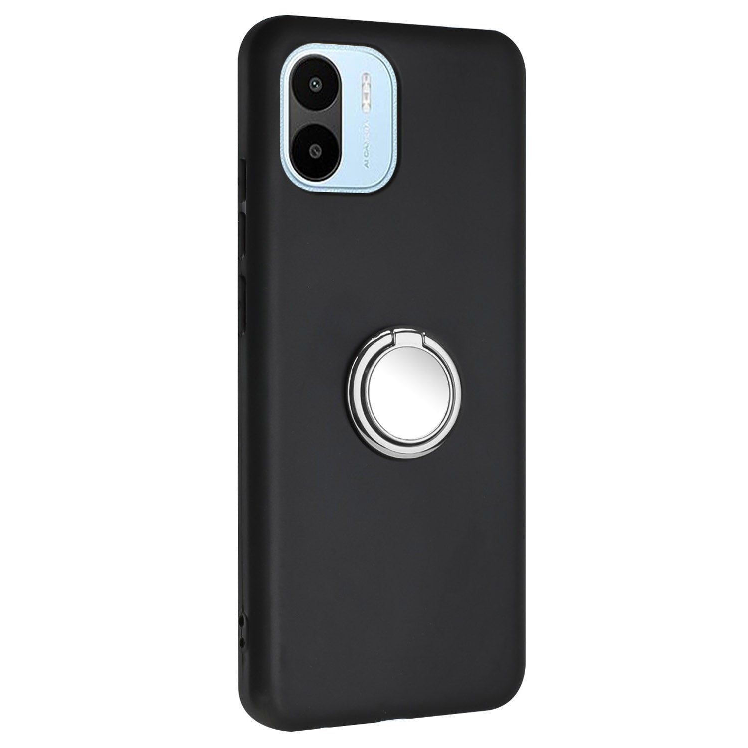 For Xiaomi Redmi A1 4G / A2 4G Soft TPU Back Cover Scratch Resistant Matte Phone Case with Ring Kickstand