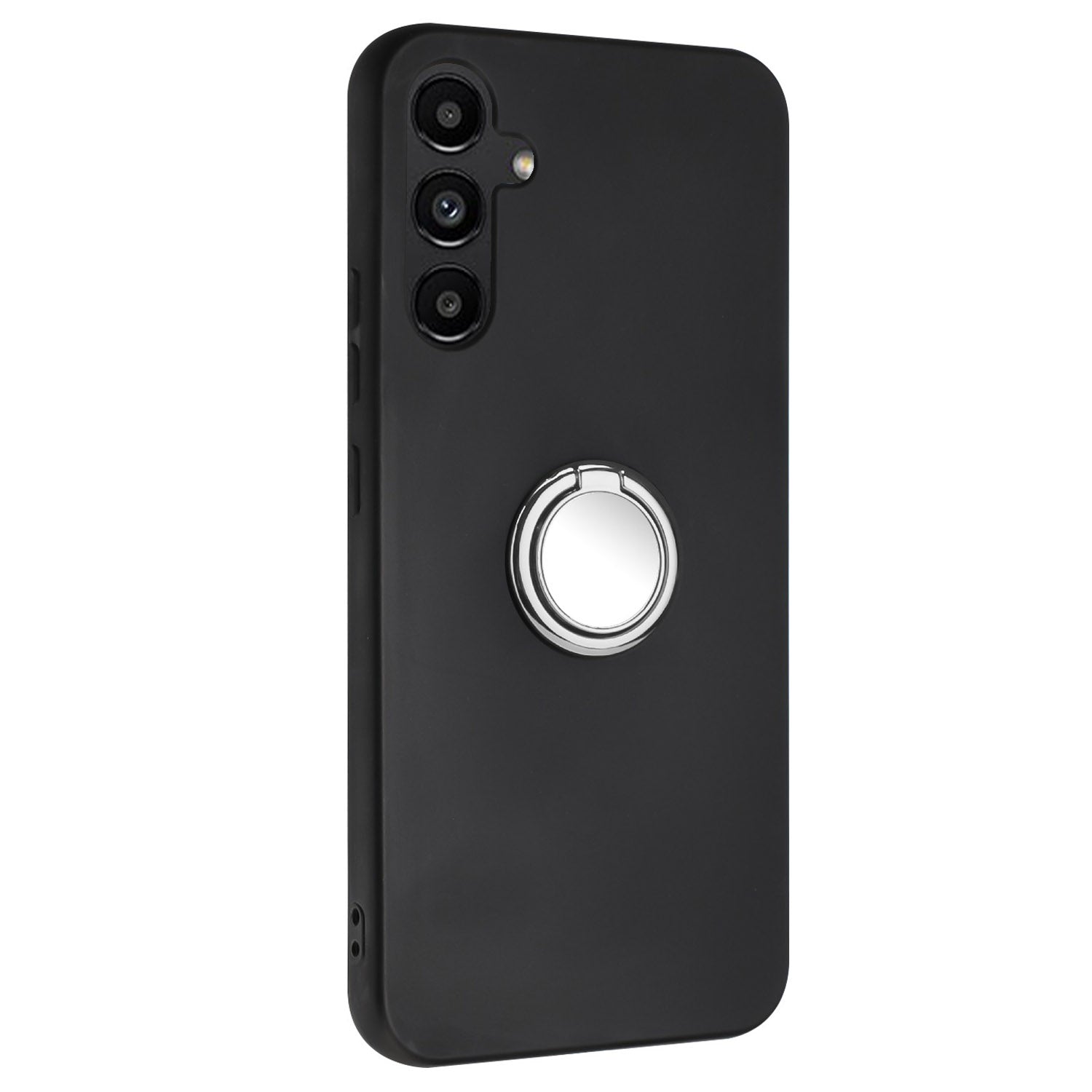 For Samsung Galaxy M14 5G Flexible TPU Back Cover Rotary Ring Kickstand Matte Phone Case