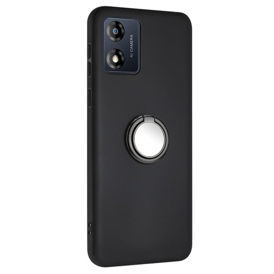 Matte TPU Phone Case for Motorola Moto E13 4G Support Car Magnet Mount Ring Kickstand Cover