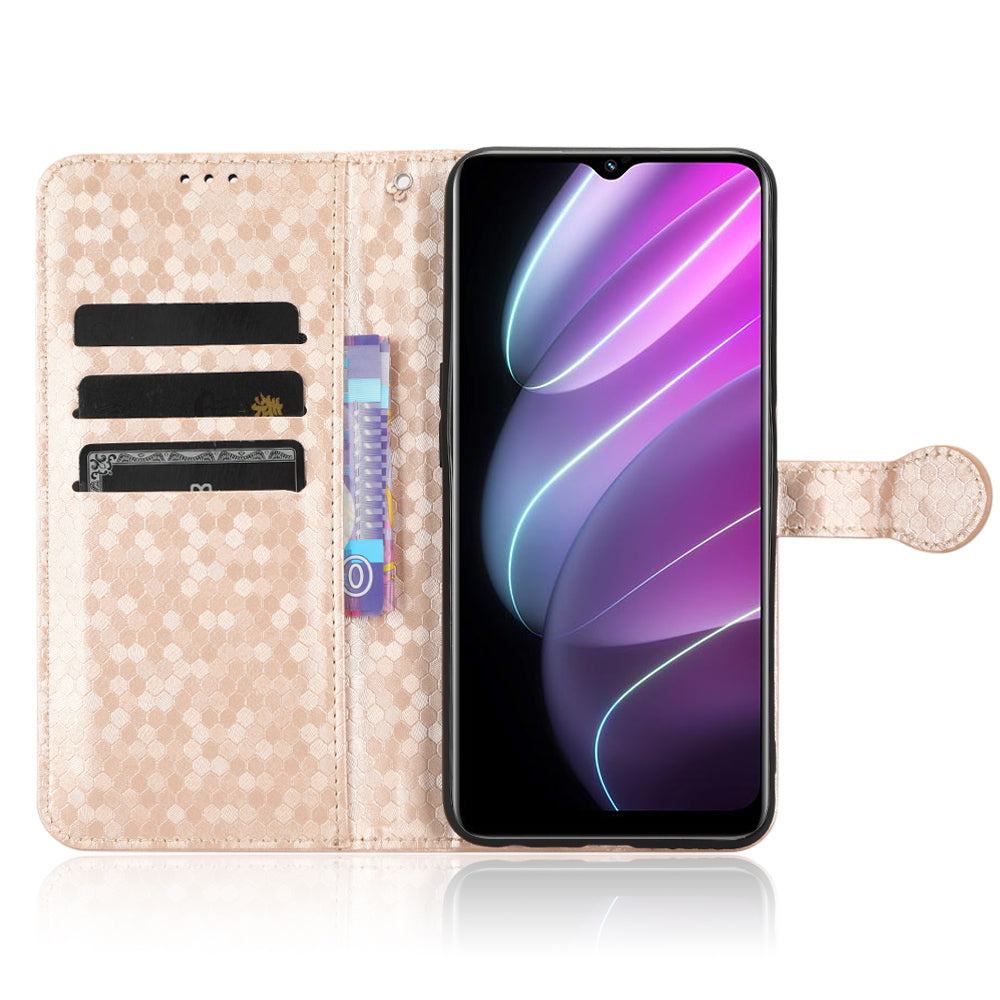For Realme V30 5G / V30t Wallet Phone Case Dot Pattern Imprinted PU Leather Cover with Stand