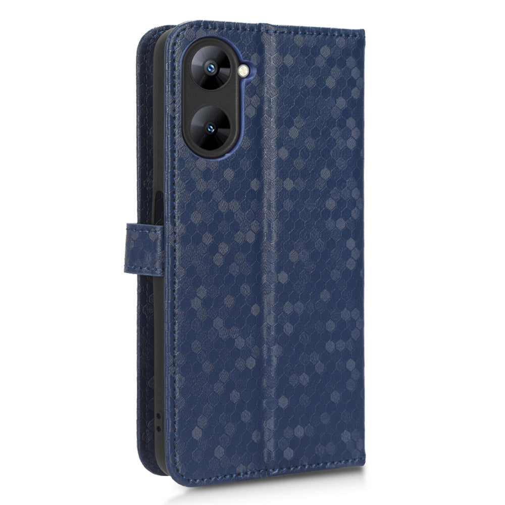 For Realme V30 5G / V30t Wallet Phone Case Dot Pattern Imprinted PU Leather Cover with Stand