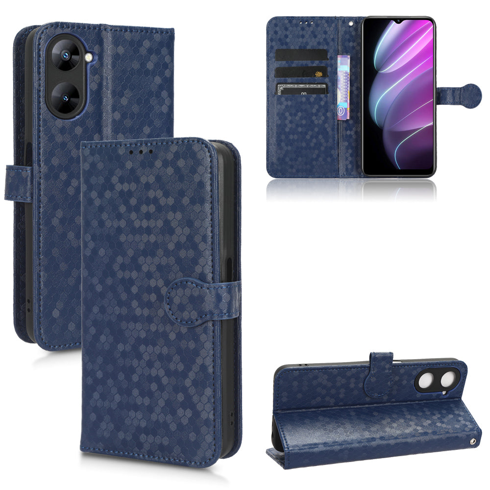 For Realme V30 5G / V30t Wallet Phone Case Dot Pattern Imprinted PU Leather Cover with Stand