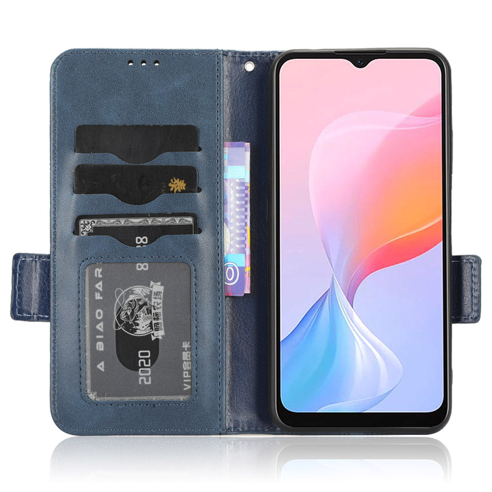 For Blackview A85 Imprinted Triangle Stand Wallet Phone Case TPU+PU Leather Phone Cover