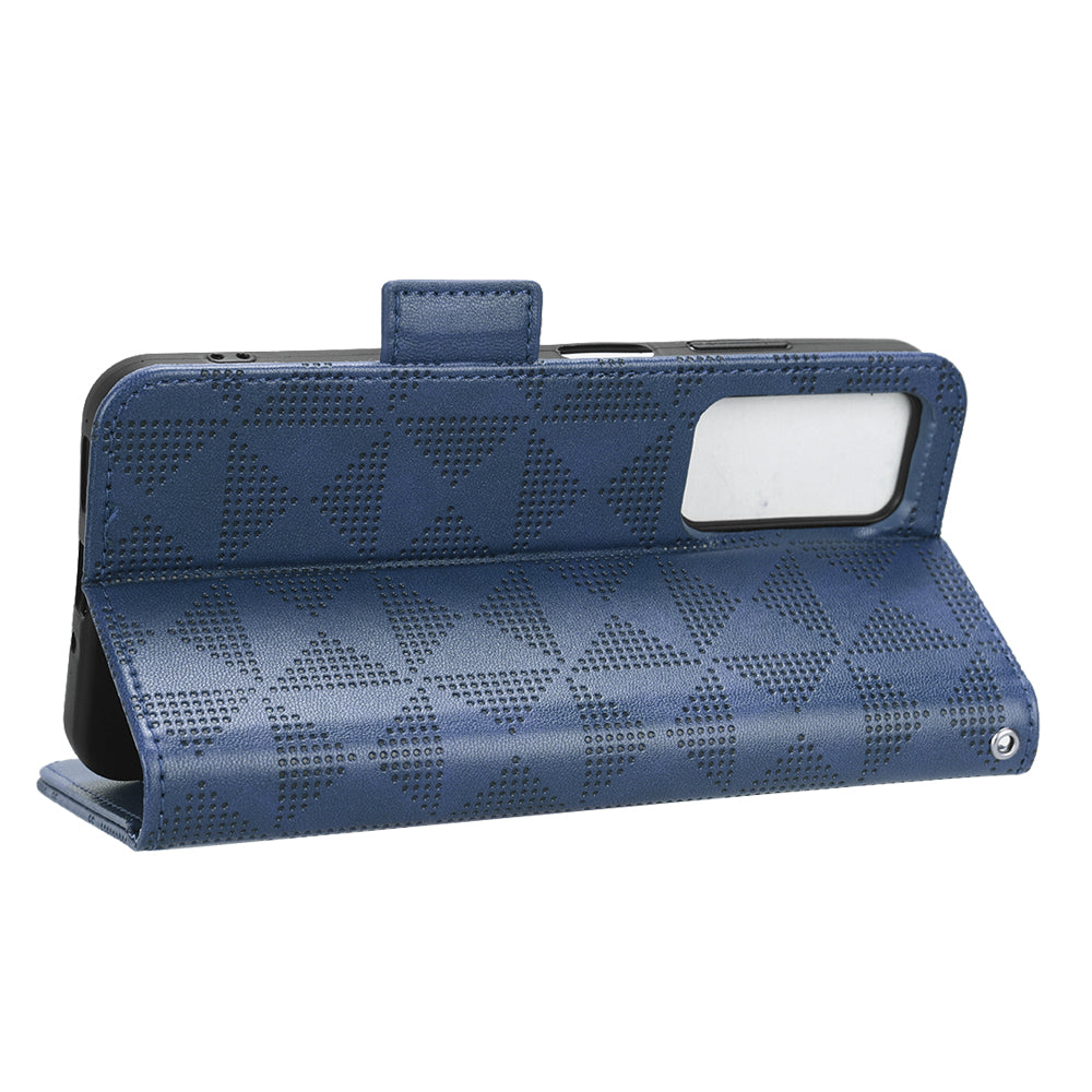 For Blackview A85 Imprinted Triangle Stand Wallet Phone Case TPU+PU Leather Phone Cover