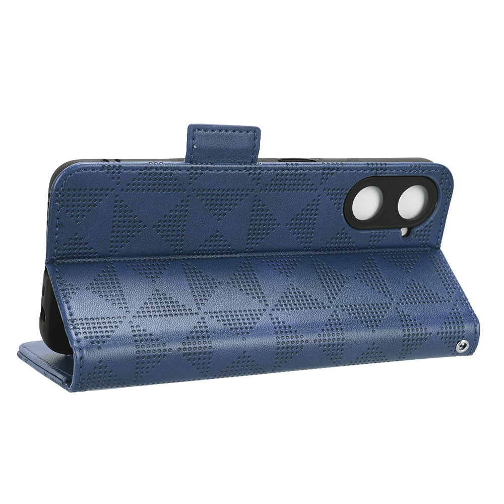 For Realme V30t / V30 5G Shockproof PU Leather Phone Case Imprinted Triangle Stand Wallet Cover
