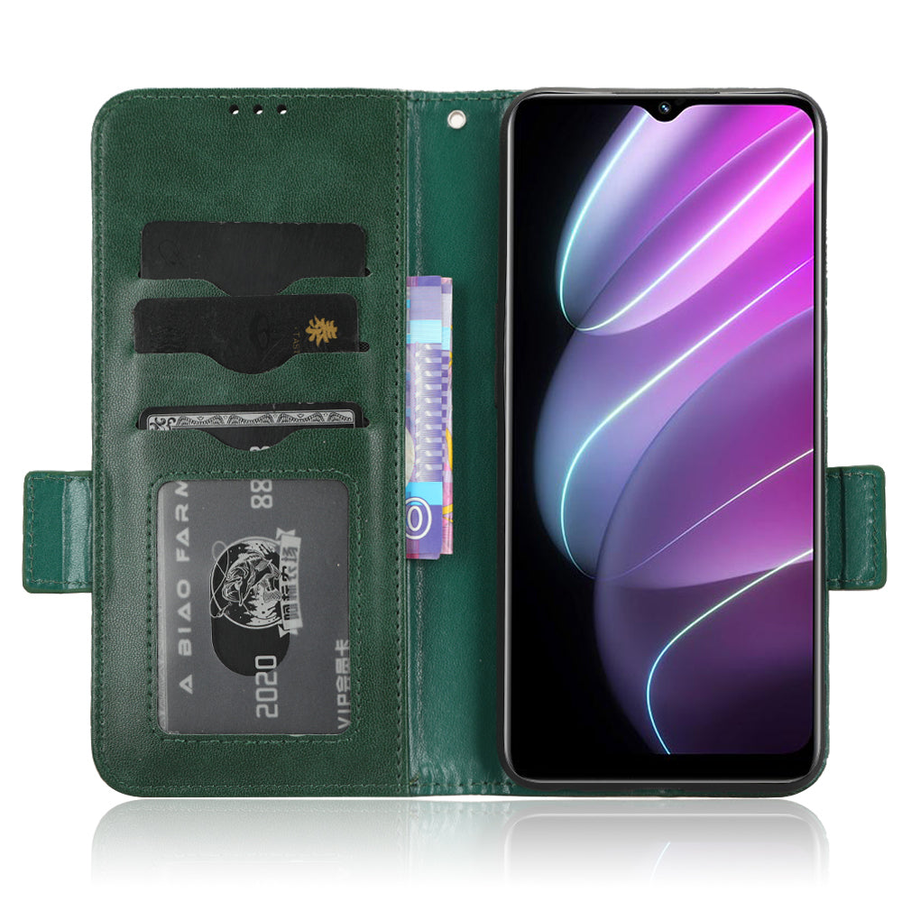 For Realme V30t / V30 5G Shockproof PU Leather Phone Case Imprinted Triangle Stand Wallet Cover