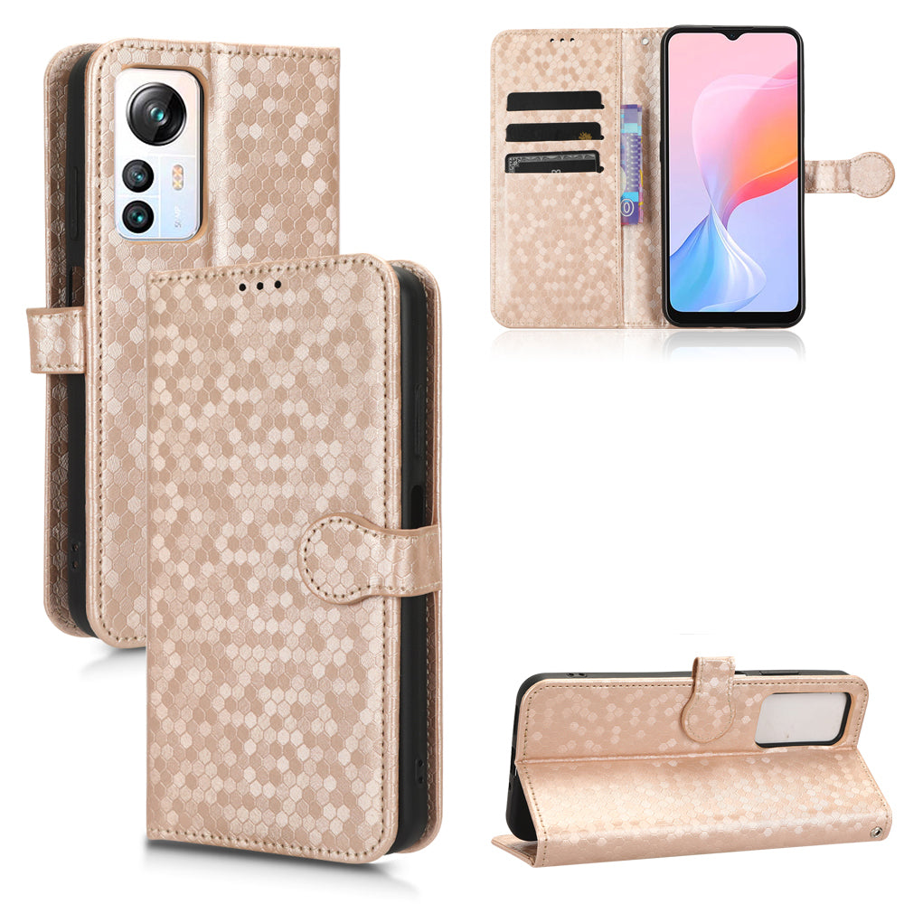 Phone Case for Blackview A85 Wallet Phone Case Dot Pattern Imprinted Leather Cover Shockproof Stand Phone Shell