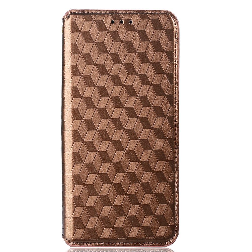 For Umidigi G1 / G1 Max Imprinted Rhombus Pattern PU Leather+TPU Cover Stand Phone Wallet Case