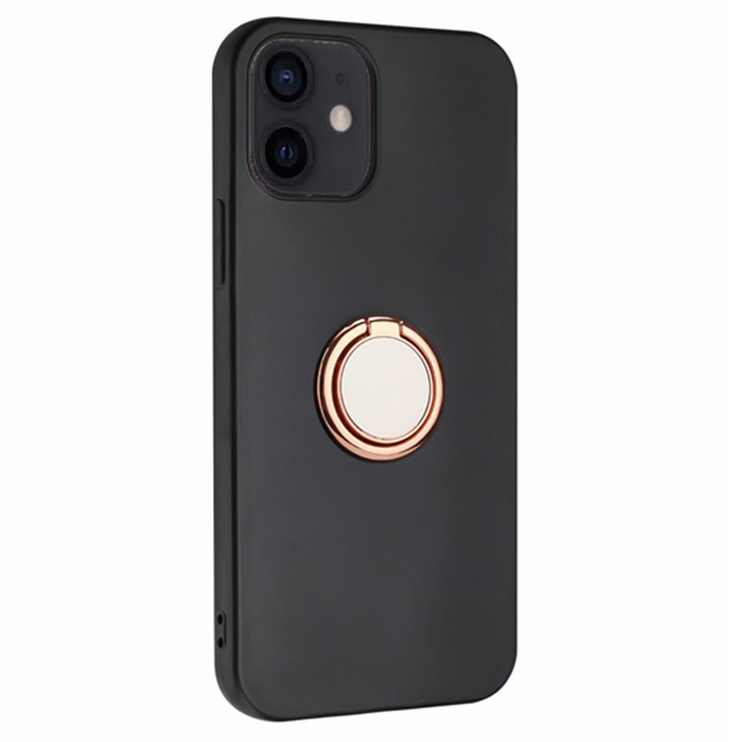 TPU Cover for iPhone 12 mini 5.4 inch Ring Kickstand Matte Phone Case Support Car Magnet Mount