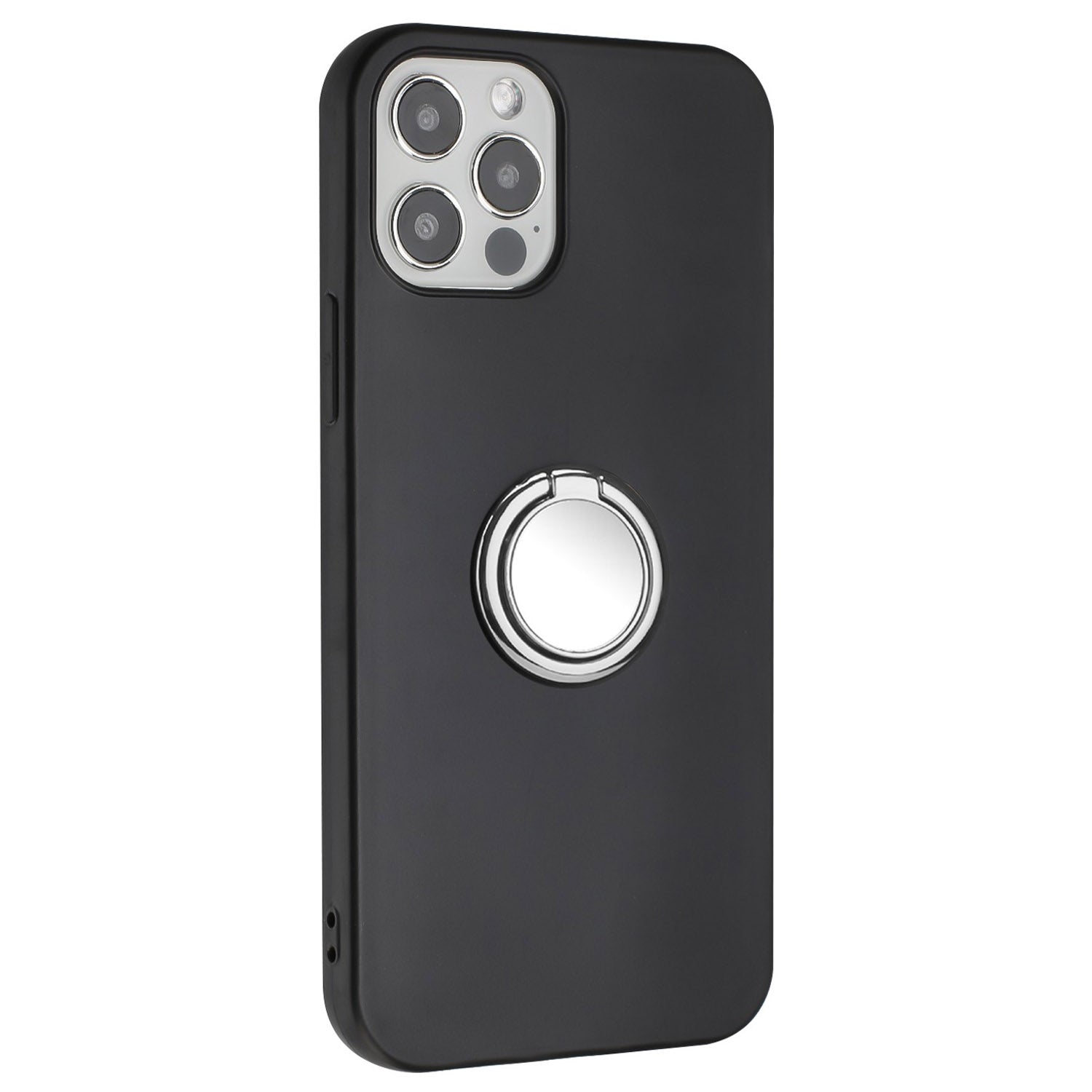 Mobile Phone Shell for iPhone 12 / 12 Pro 6.1 inch Ring Holder Kickstand Matte TPU Cover Support Car Magnet Mount