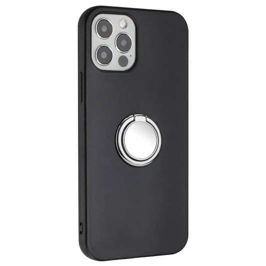 Mobile Phone Shell for iPhone 12 / 12 Pro 6.1 inch Ring Holder Kickstand Matte TPU Cover Support Car Magnet Mount