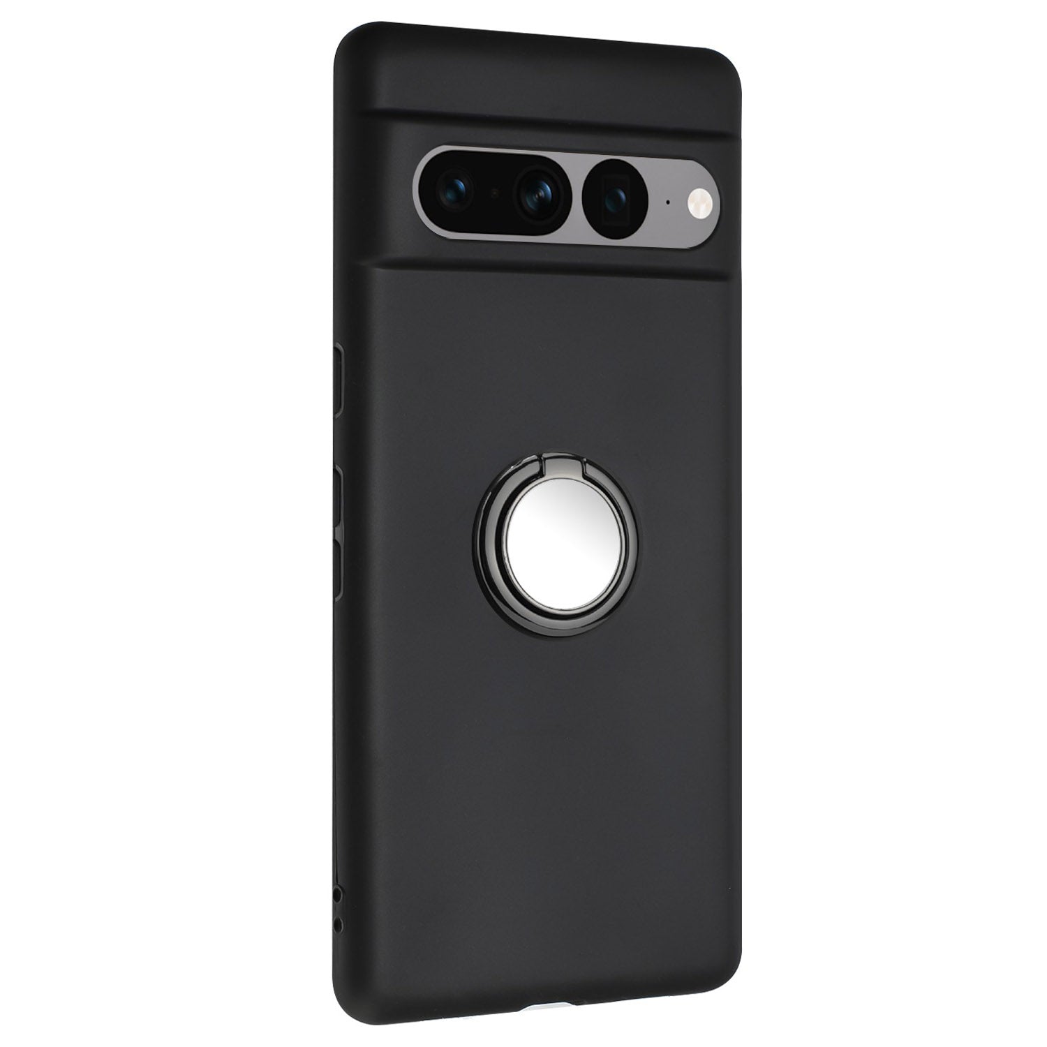 For Google Pixel 7 Pro 5G Back Protector TPU Cover Phone Case with Ring Kickstand Matte Shell