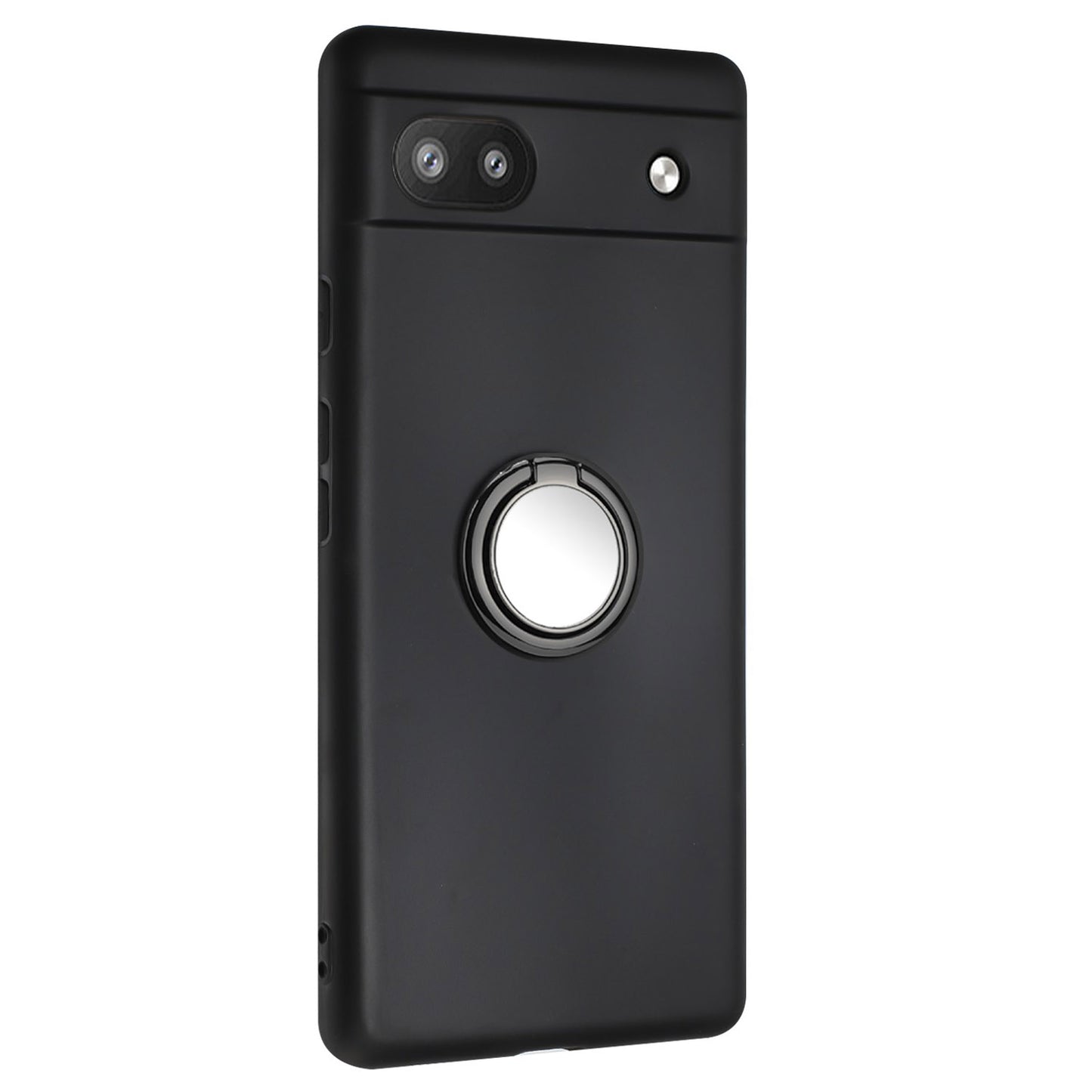 For Google Pixel 7a Matte Back Protector TPU Cover Phone Case with Folding Ring Kickstand