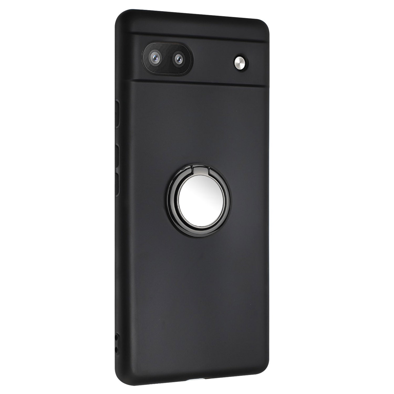 For Google Pixel 7a Matte Back Protector TPU Cover Phone Case with Folding Ring Kickstand