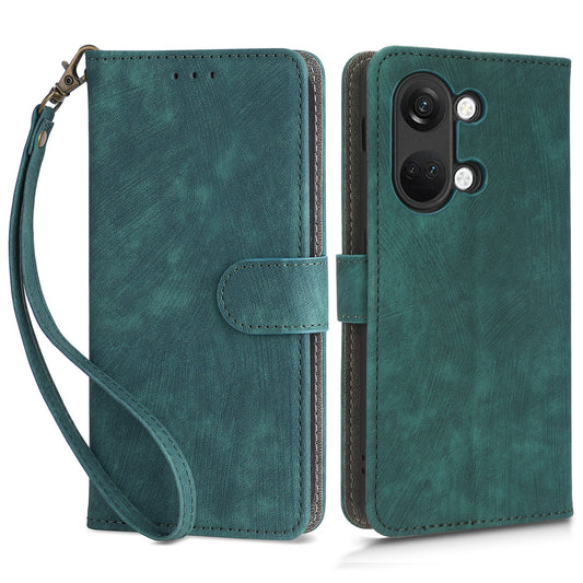 For OnePlus Nord 3 5G / Ace 2V Cell Phone Stand Case PU Leather RFID Blocking Wallet Cover with Strap