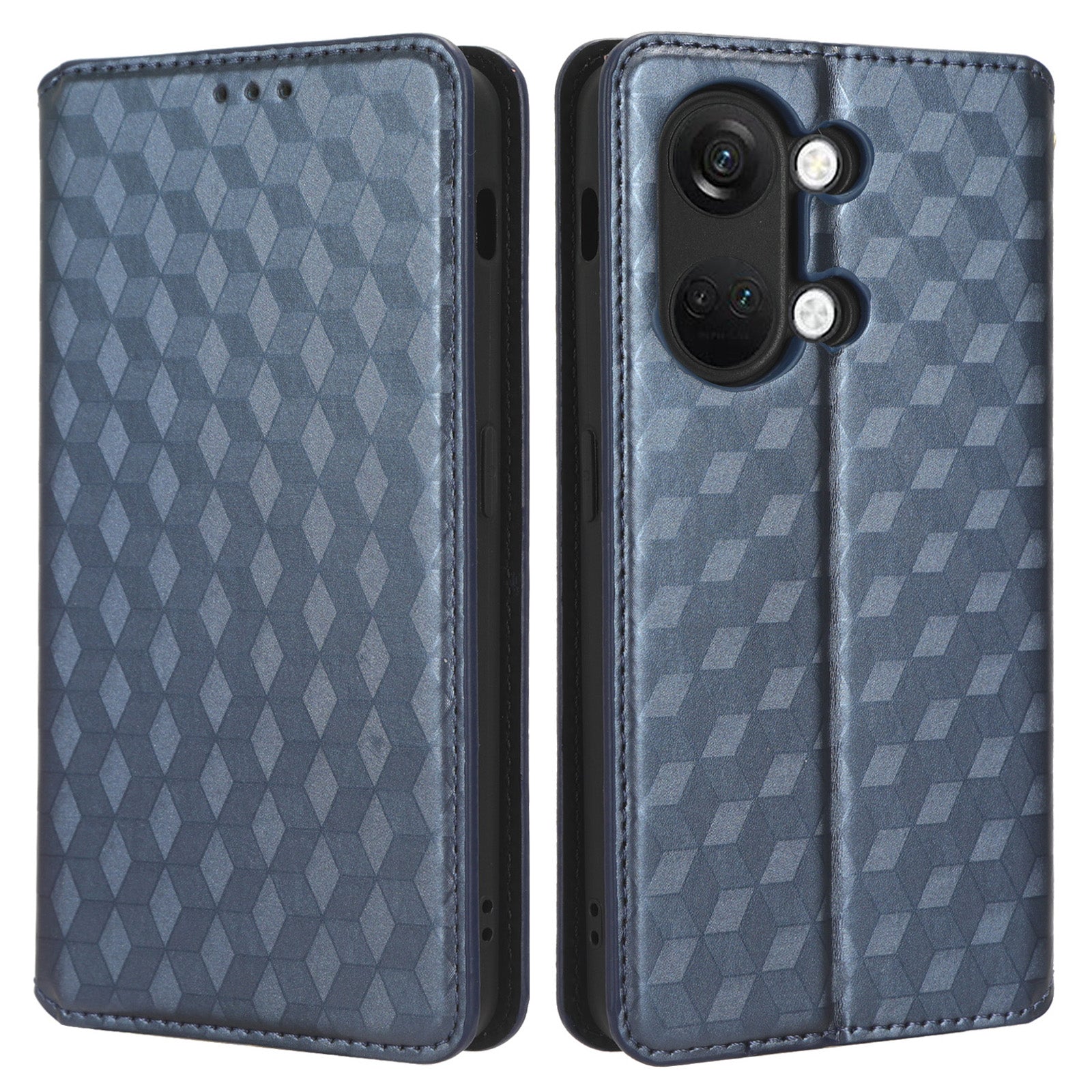For OnePlus Nord 3 5G / Ace 2V Imprinted Rhombus Pattern PU Leather Phone Cover Stand Phone Wallet Case