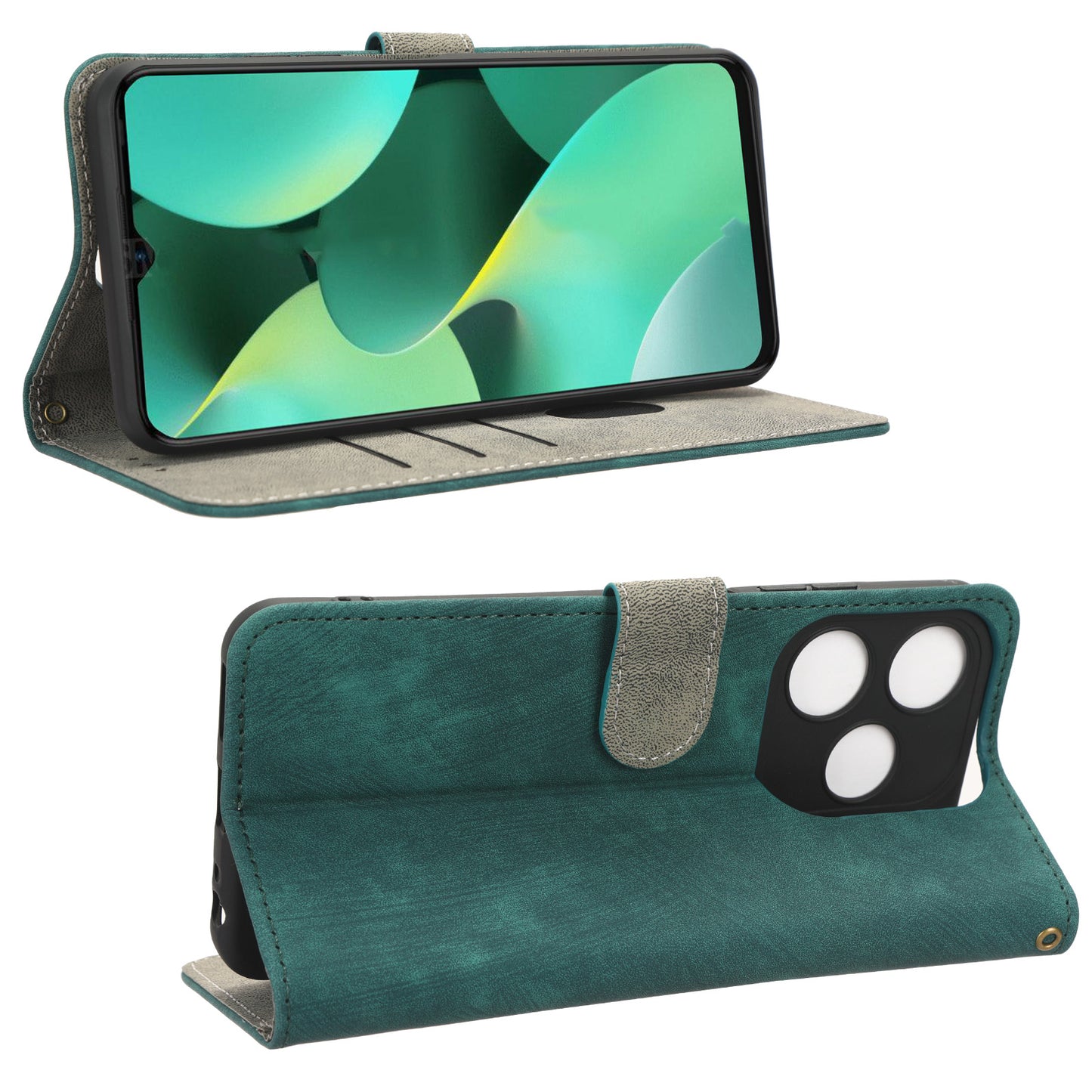 For Tecno Spark 10C RFID Blocking Wallet Cover Phone Stand Case PU Leather Shell with Strap