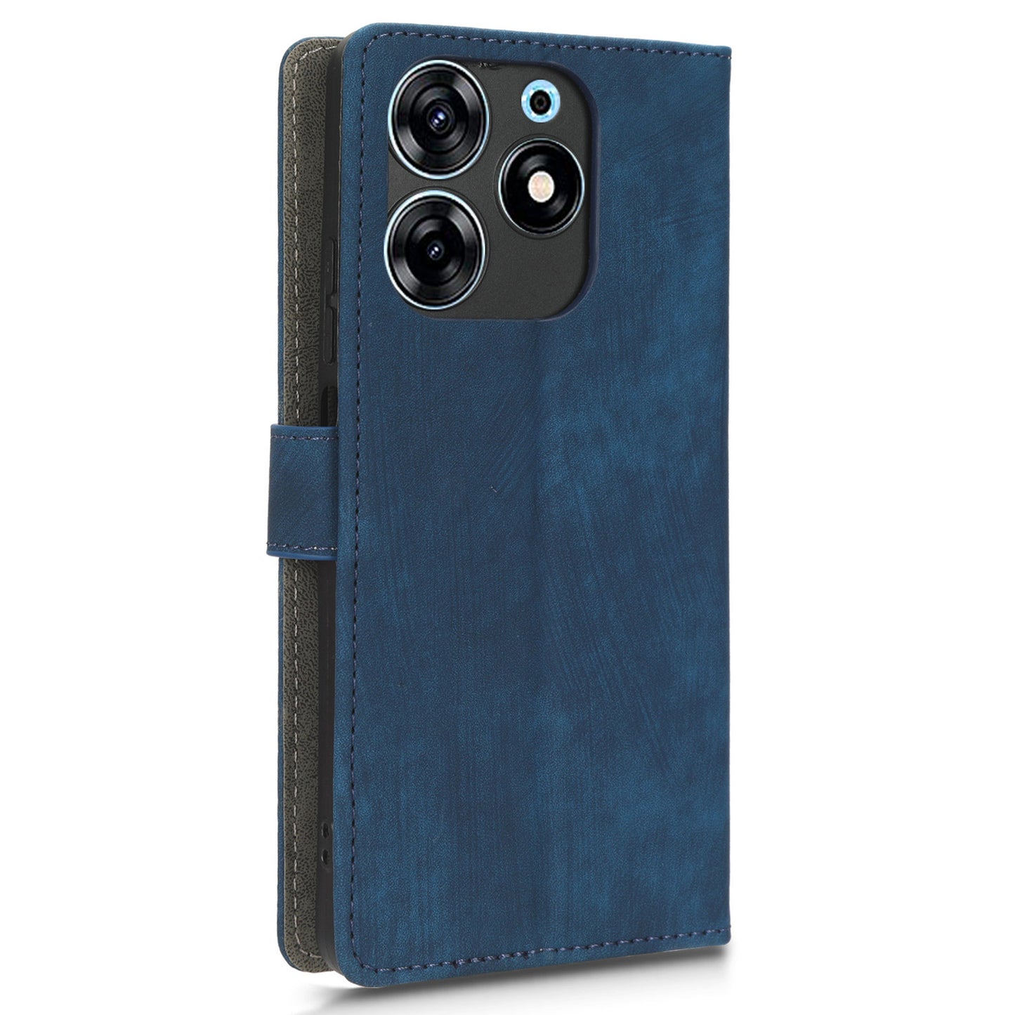 For Tecno Spark 10 Pro KI7 Mobile Phone Cover Stand Case PU Leather RFID Blocking Wallet with Strap