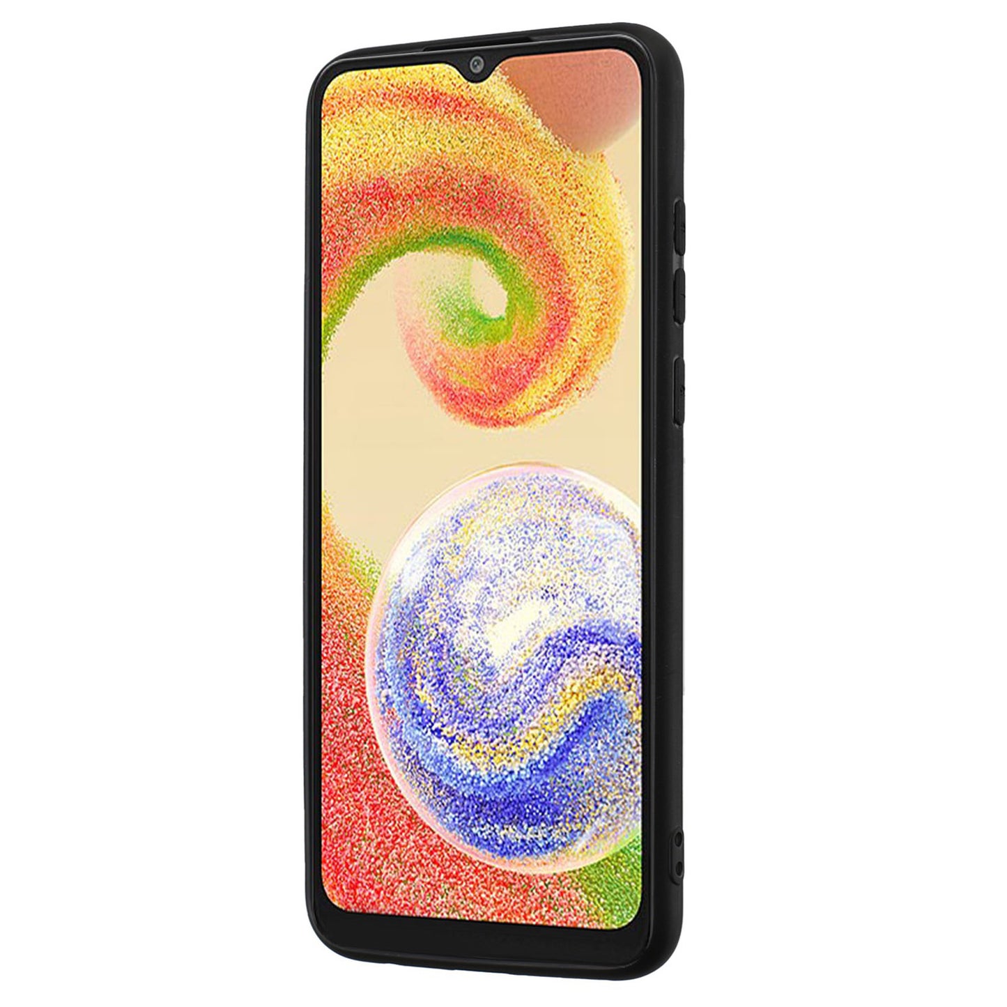 For Samsung Galaxy A04e 4G / F04 4G / M04 4G Phone Cover, Matte TPU Case with Ring Kickstand