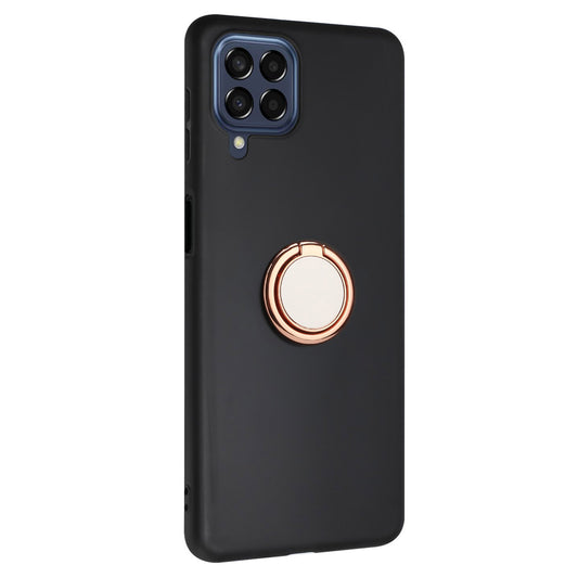 Matte Phone Case for Samsung Galaxy A12 / M12 Fall-proof TPU Back Cover with Ring Kickstand