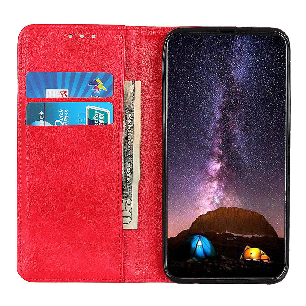 For Nokia G22 Magnetic Anti-Scratch PU Leather Phone Cover Wallet Stand Crazy Horse Texture Phone Case