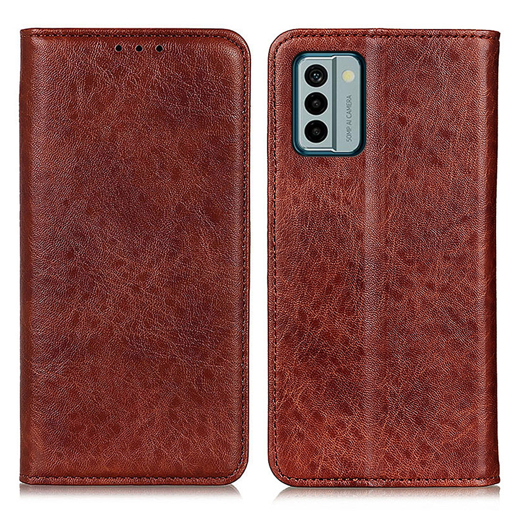 For Nokia G22 Magnetic Anti-Scratch PU Leather Phone Cover Wallet Stand Crazy Horse Texture Phone Case
