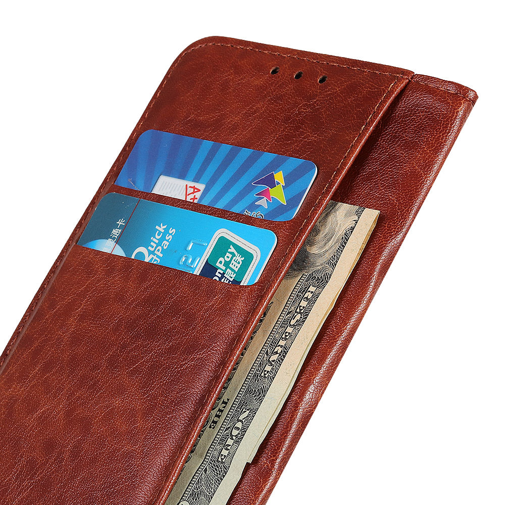 For Nokia G22 Magnetic Anti-Scratch PU Leather Phone Cover Wallet Stand Crazy Horse Texture Phone Case