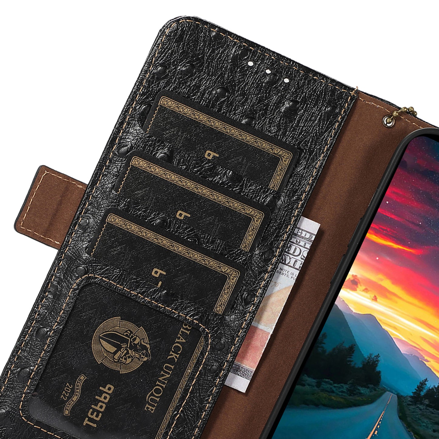 For Oppo Find X6 Anti-Scratch Phone Case RFID Blocking Genuine Cow Leather Stand Phone Cover Wallet