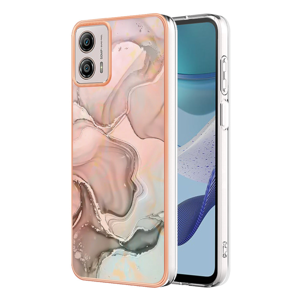 YB IMD Series-16 Style E Phone Case For Motorola Moto G53 5G / G23 4G / G13 4G IMD Marble Pattern 2.0mm TPU Cover