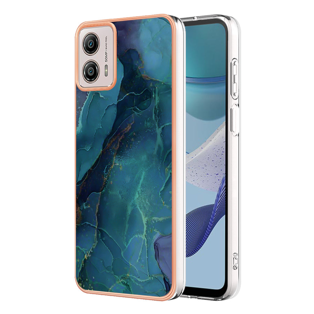 YB IMD Series-16 Style E Phone Case For Motorola Moto G53 5G / G23 4G / G13 4G IMD Marble Pattern 2.0mm TPU Cover