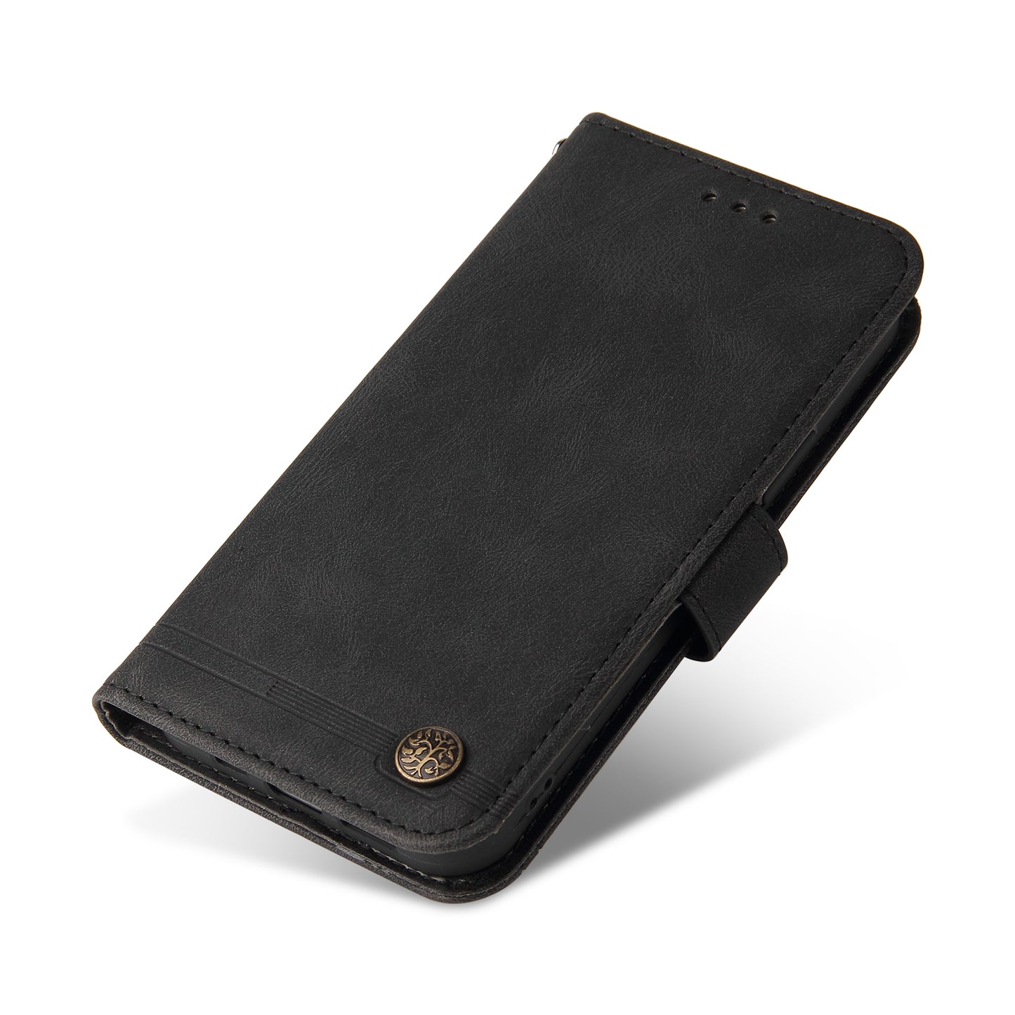 PU Leather Case for Samsung Galaxy M14 5G Skin-touch Imprinted Lines Wallet Stand Phone Cover