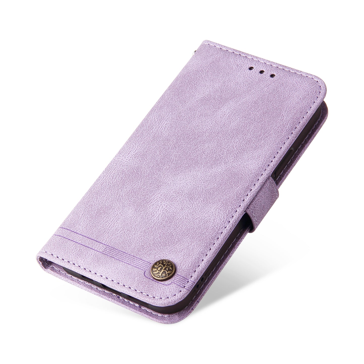 PU Leather Case for Samsung Galaxy M14 5G Skin-touch Imprinted Lines Wallet Stand Phone Cover