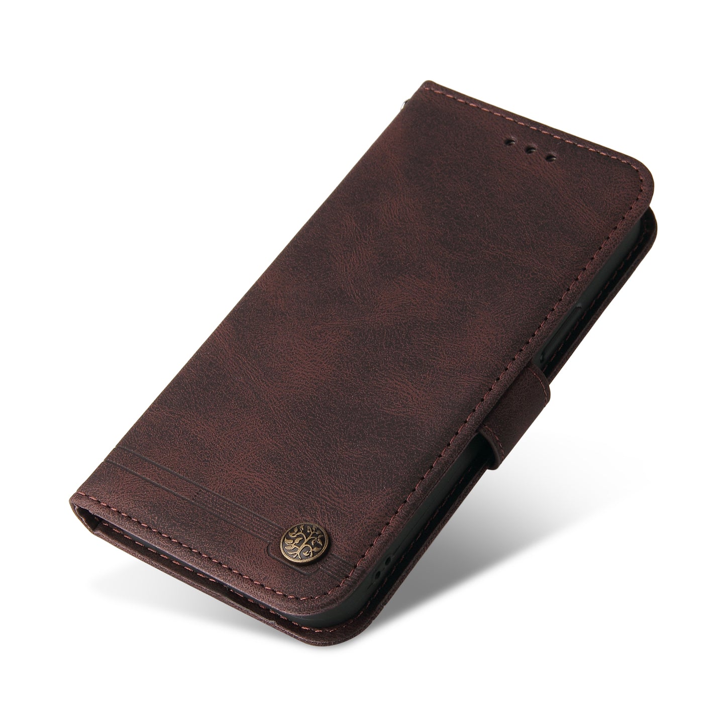 PU Leather Case for Samsung Galaxy M14 5G Skin-touch Imprinted Lines Wallet Stand Phone Cover