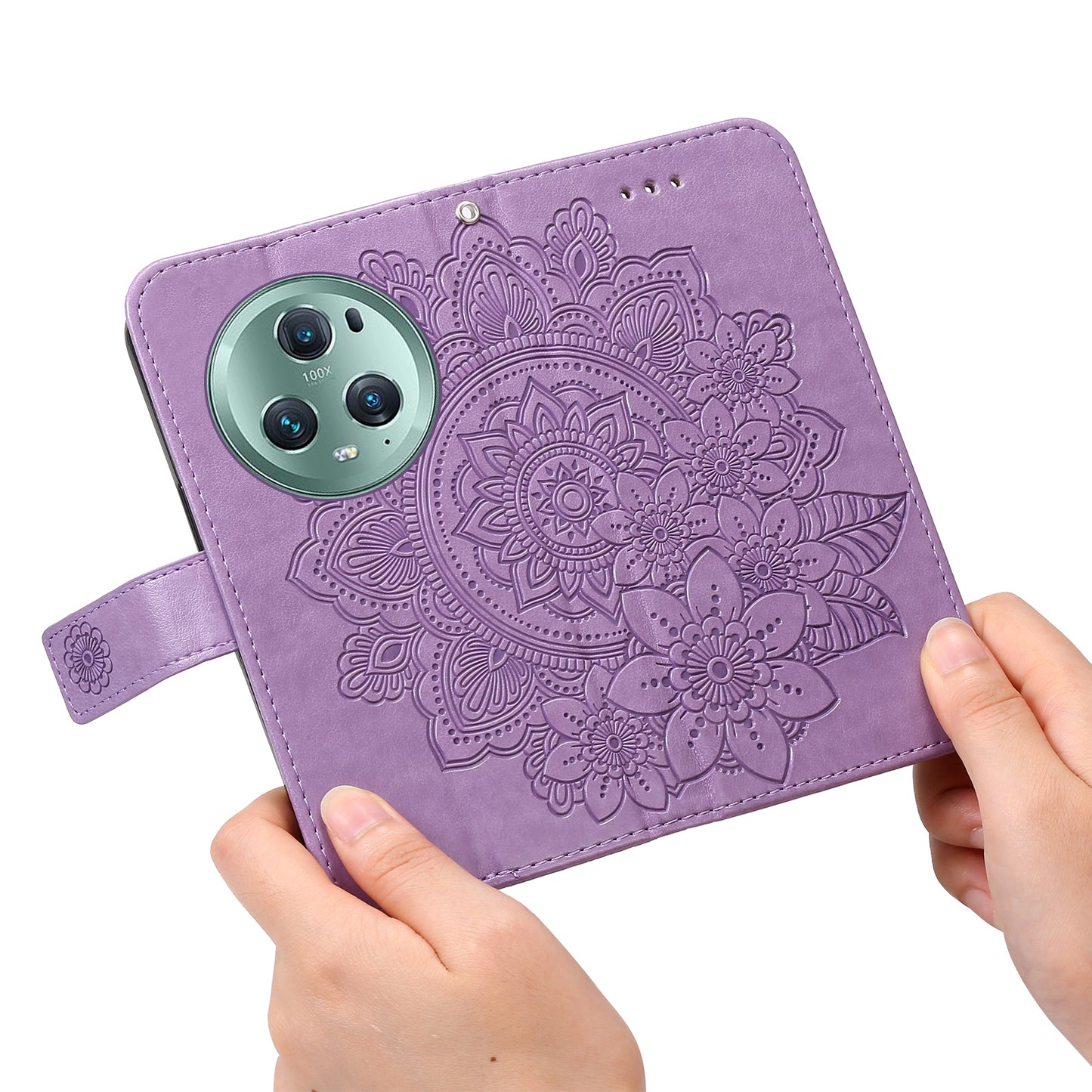 For Honor Magic5 Pro Flower Imprinting Phone Leather Case Stand Wallet Shockproof Phone Cover
