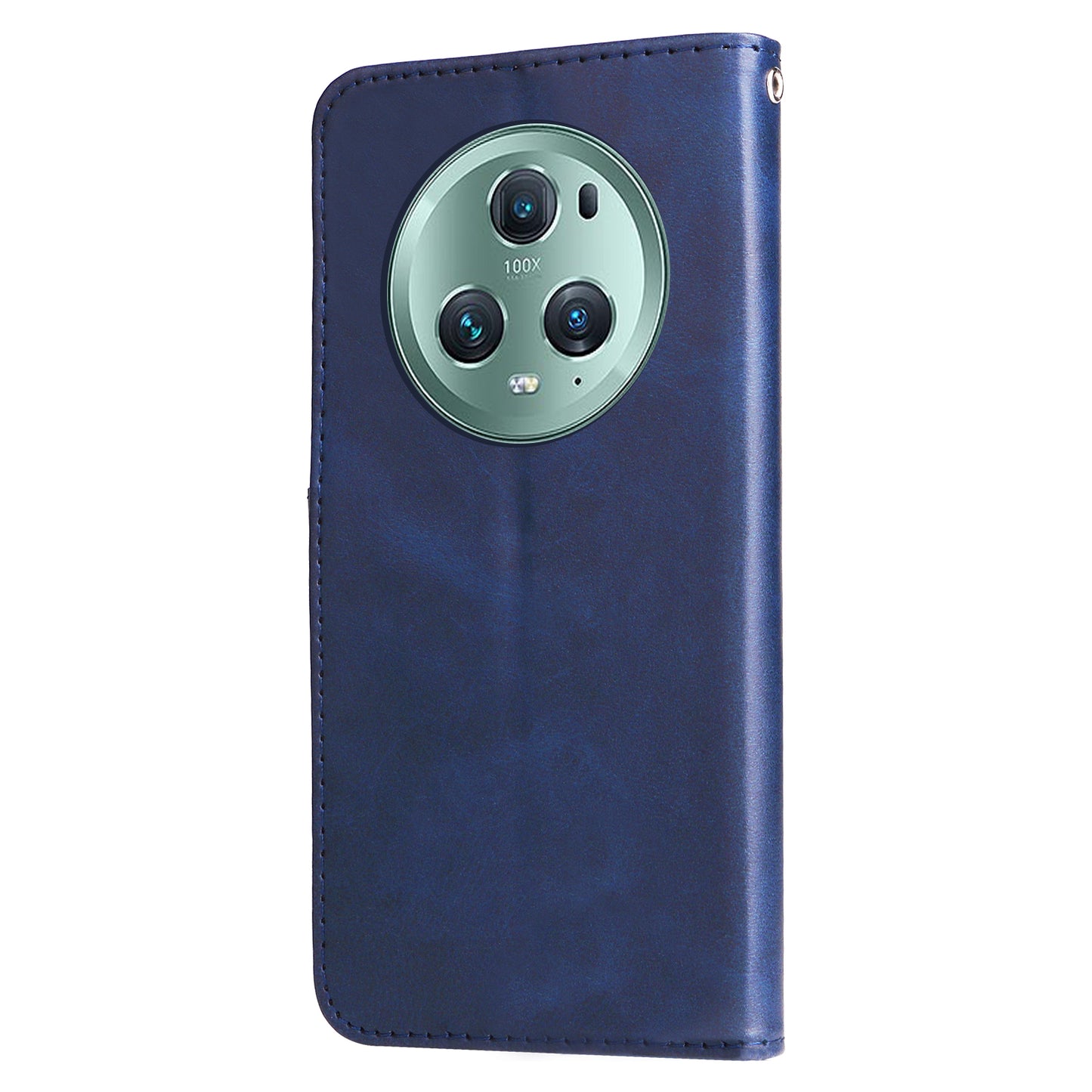 Wallet Phone Cover for Honor Magic5 Pro PU Leather Case Zipper Pocket Calf Texture Stand Shell