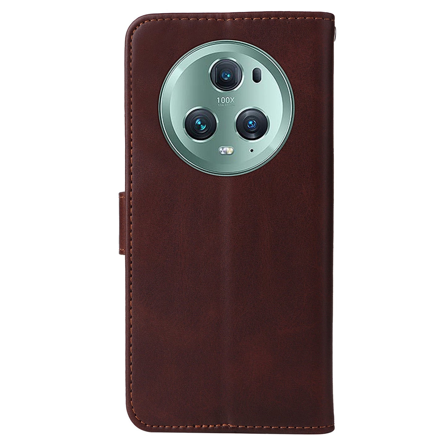 For Honor Magic5 Pro Calf Texture Phone Shell Stand Phone Case Leather Phone Cover with Strap