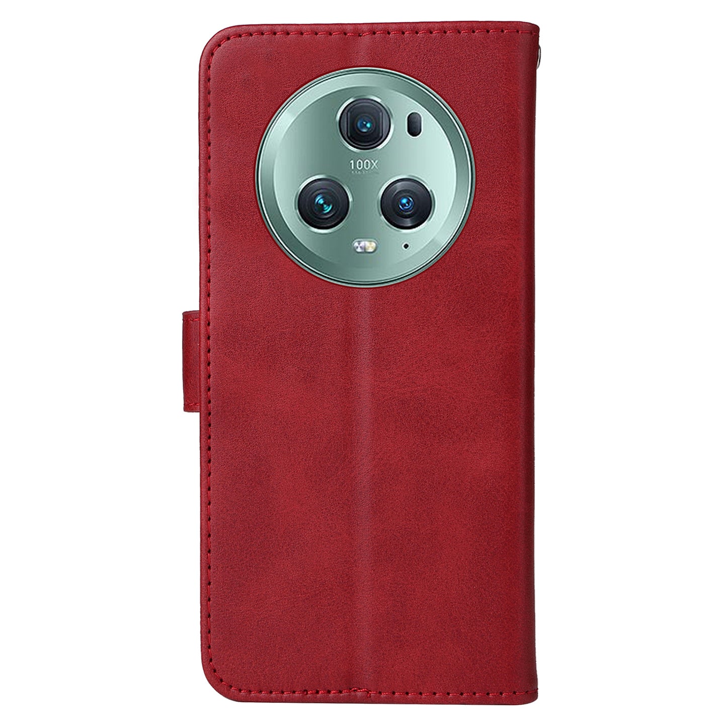 For Honor Magic5 Pro Calf Texture Phone Shell Stand Phone Case Leather Phone Cover with Strap