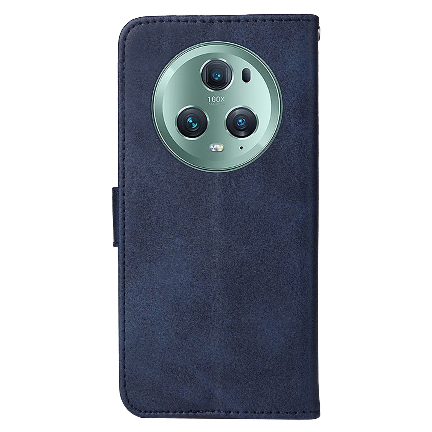 For Honor Magic5 Pro Calf Texture Phone Shell Stand Phone Case Leather Phone Cover with Strap