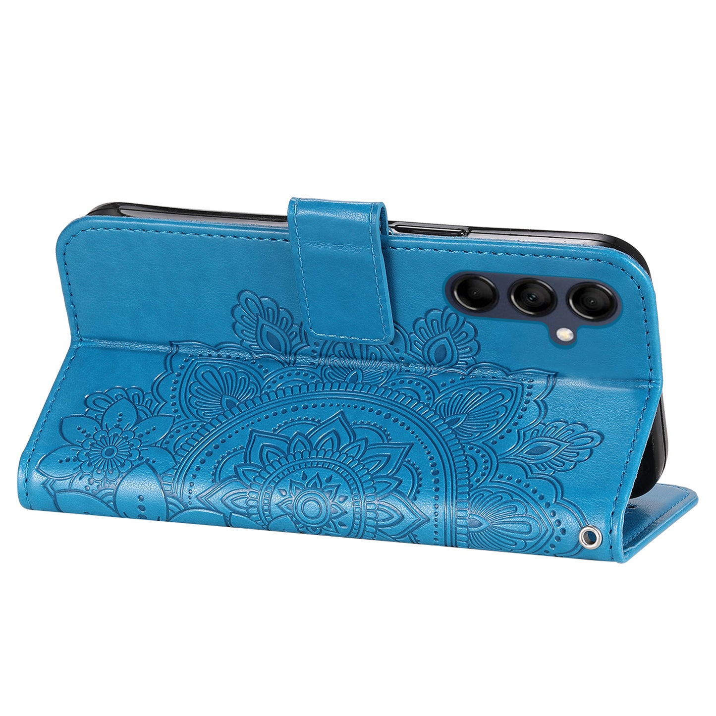 Phone Leather Case for Samsung Galaxy M14 5G Flower Imprinting Stand Wallet Shockproof Phone Cover