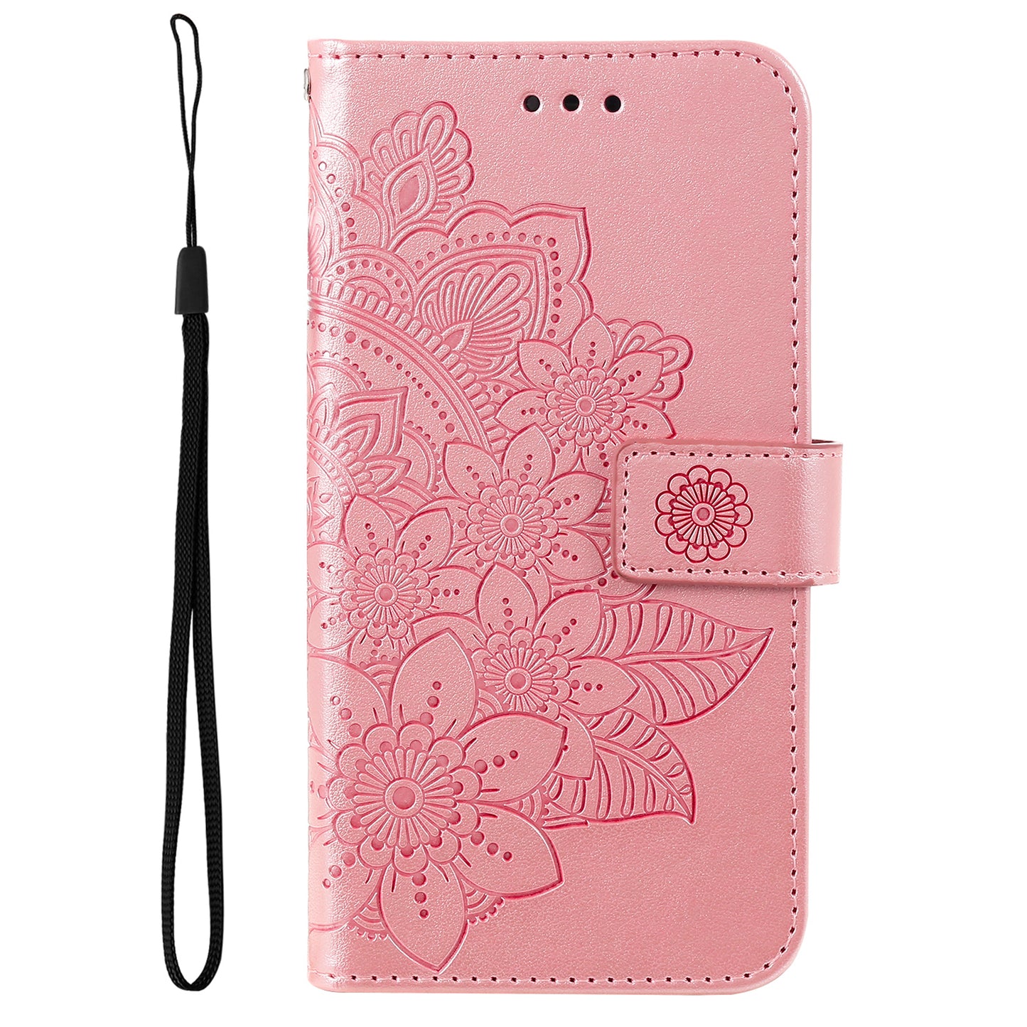Phone Leather Case for Samsung Galaxy M14 5G Flower Imprinting Stand Wallet Shockproof Phone Cover