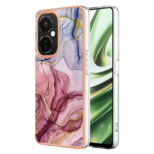 For OnePlus Nord CE 3 5G YB IMD Series-16 Style E  Electroplating IMD Marble Pattern TPU Cover 2.0mm Phone Case
