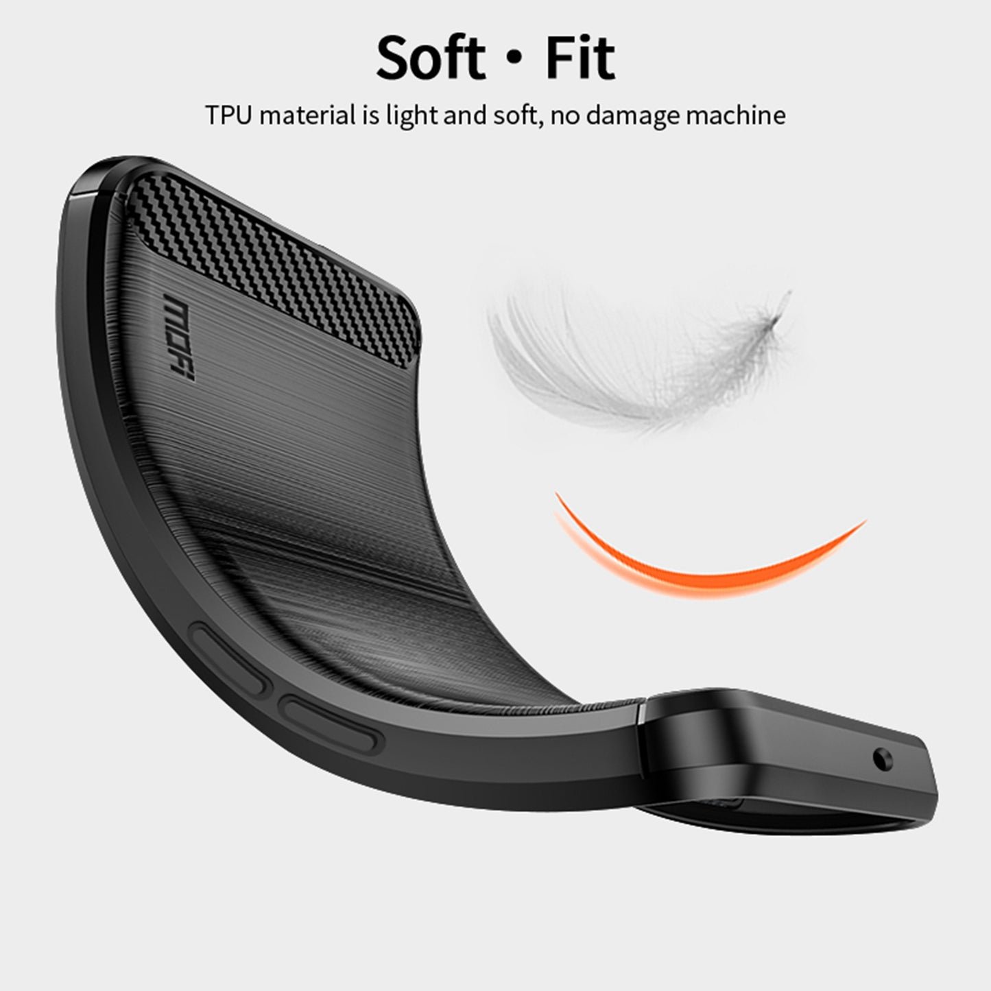 MOFI JK TPU Series-1 For Oppo Reno8 T 4G Carbon Fiber Back Cover Brushed TPU Phone Shell