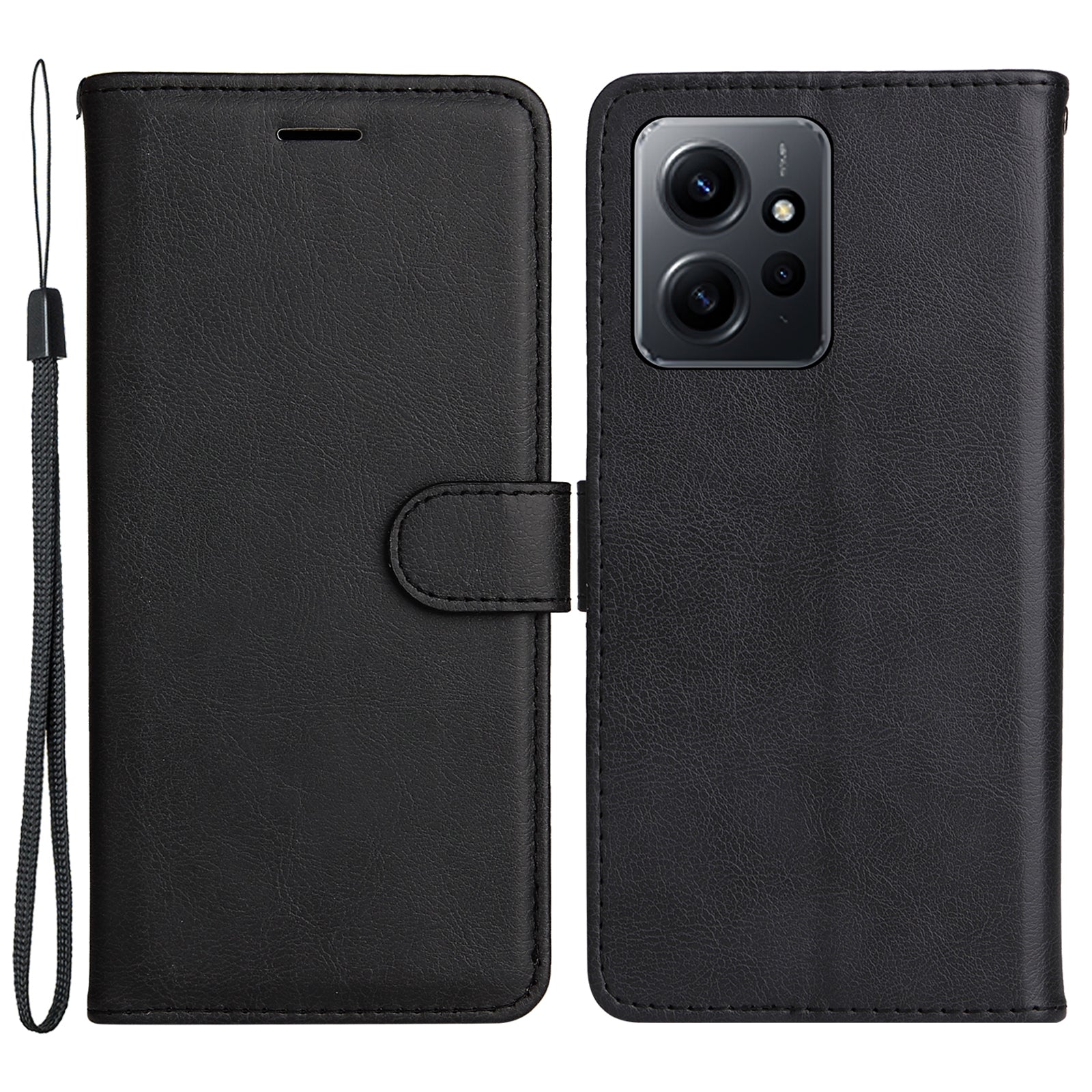 KT Leather Series-2 For Xiaomi Redmi Note 12 4G Flip Stand Protective Shell Solid Color PU Leather Wallet Phone Case