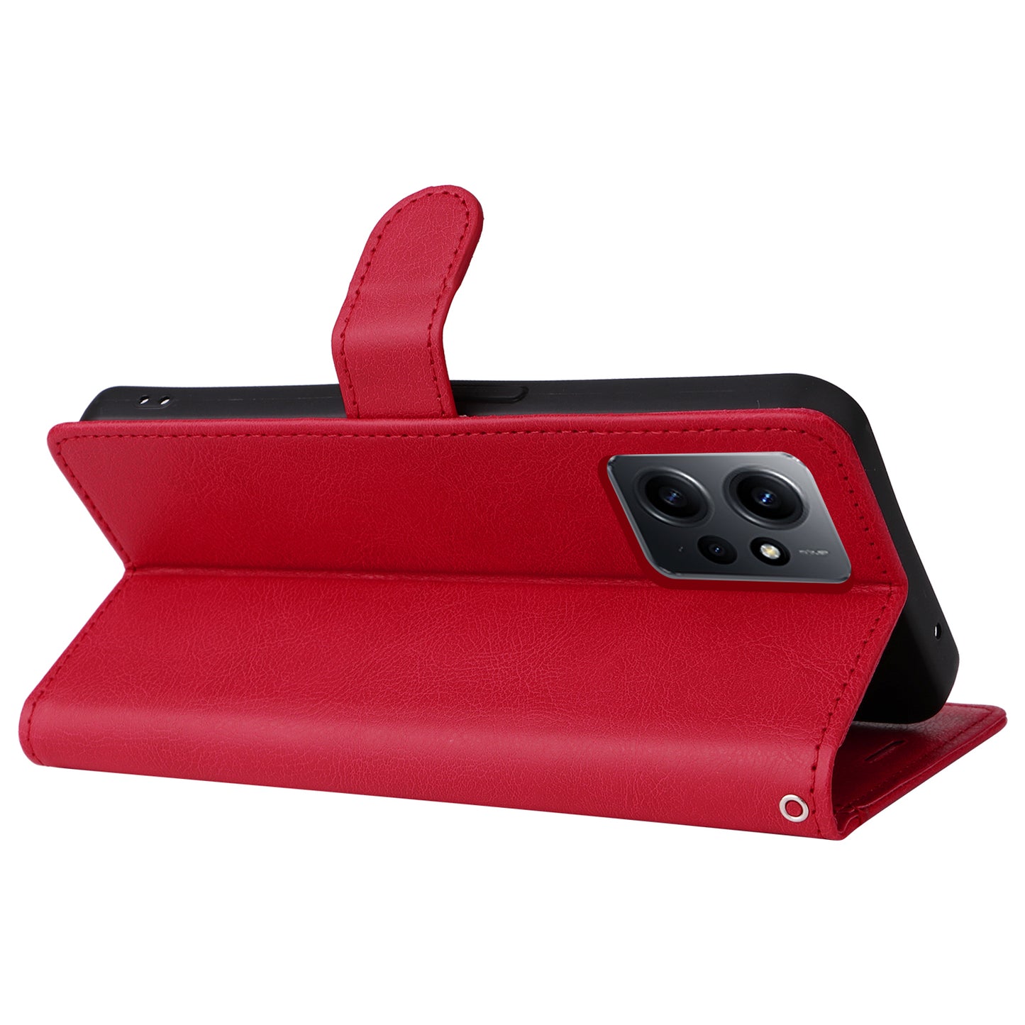 KT Leather Series-2 For Xiaomi Redmi Note 12 4G Flip Stand Protective Shell Solid Color PU Leather Wallet Phone Case