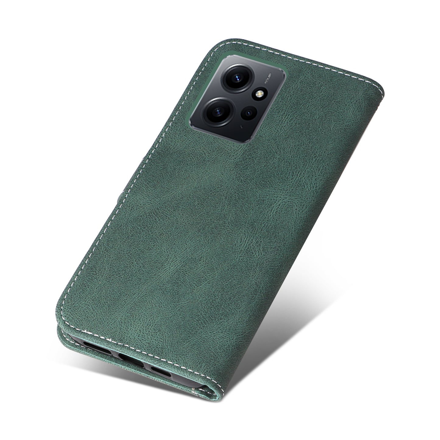 KT Leather Series-5 for Xiaomi Redmi Note 12 4G Drop-proof Stand Phone Case 3-Color Splicing PU Leather Wallet Cover