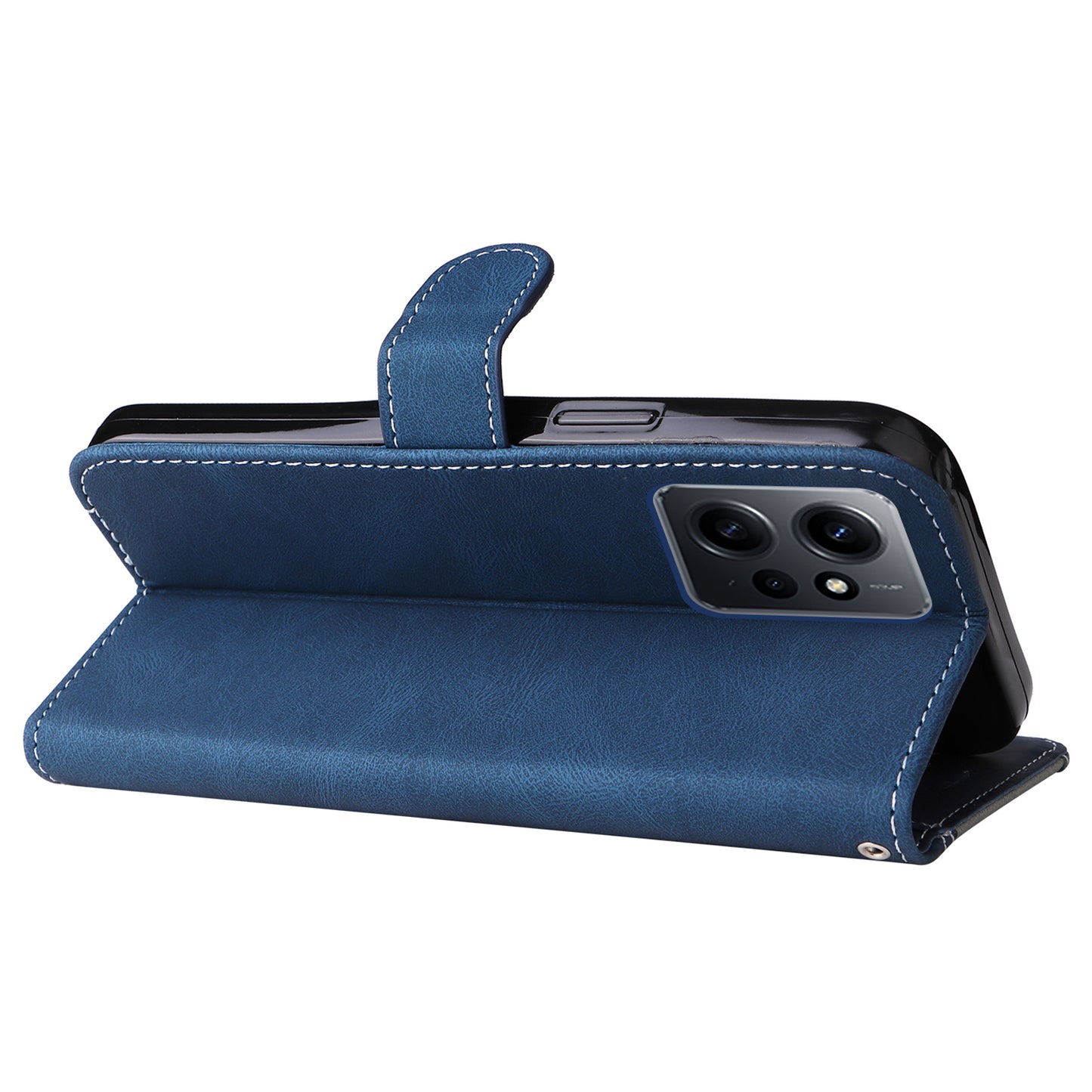 KT Leather Series-5 for Xiaomi Redmi Note 12 4G Drop-proof Stand Phone Case 3-Color Splicing PU Leather Wallet Cover