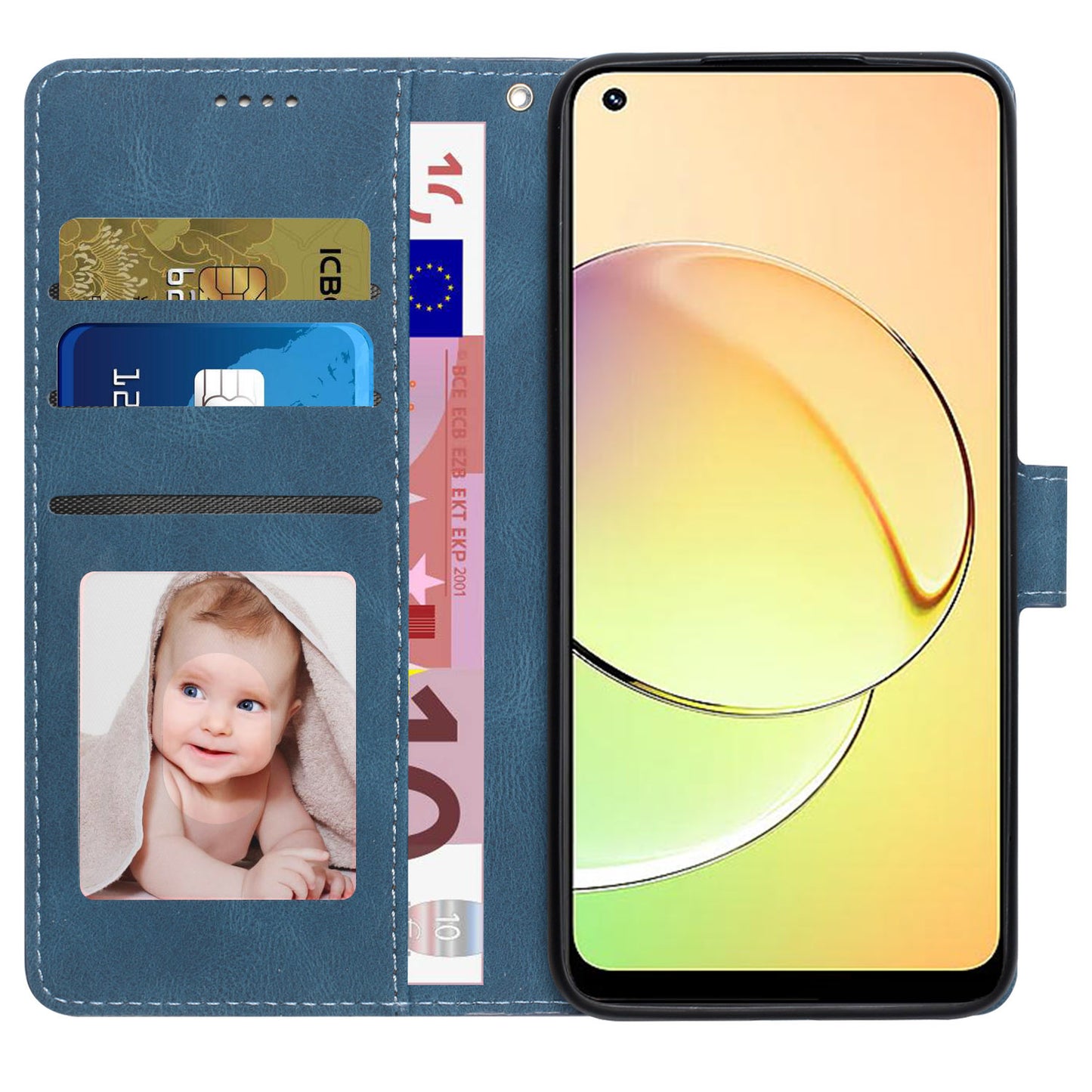 Stand Wallet Cover for Realme 10 4G Drop Resistant PU Leather Phone Case with Strap