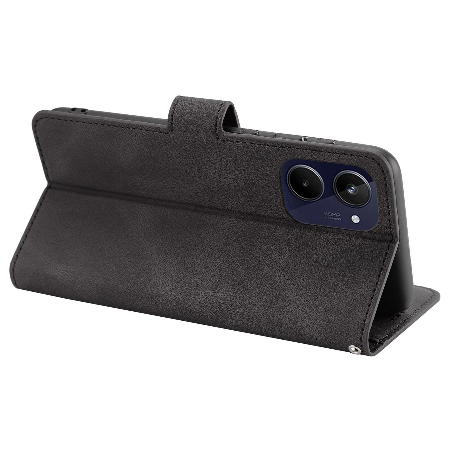 Stand Wallet Cover for Realme 10 4G Drop Resistant PU Leather Phone Case with Strap