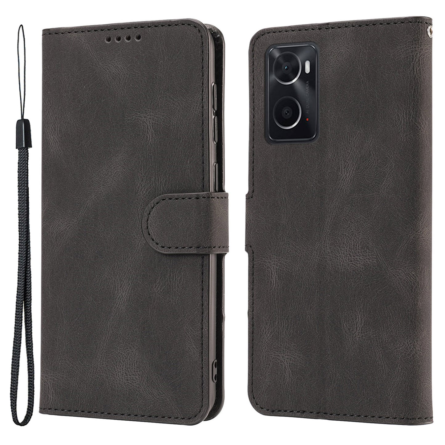 For Oppo A36 / A76 / A96 4G / Realme 9i 4G Leather Phone Case Wallet Stand Flip Phone Cover